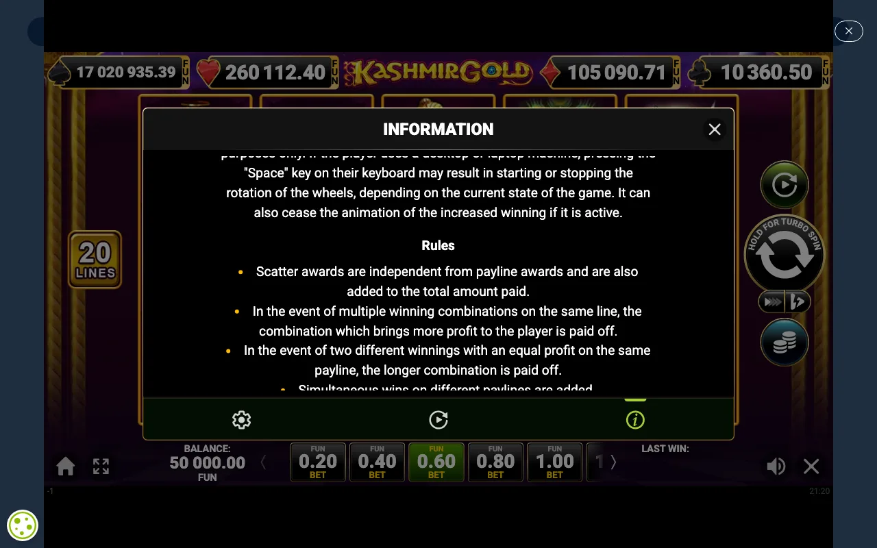 Game rules, page 7 — Kashmir Gold