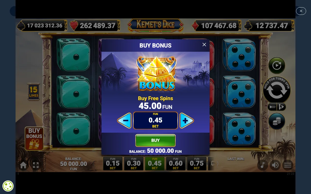 Buying the feature — Kemets Dice