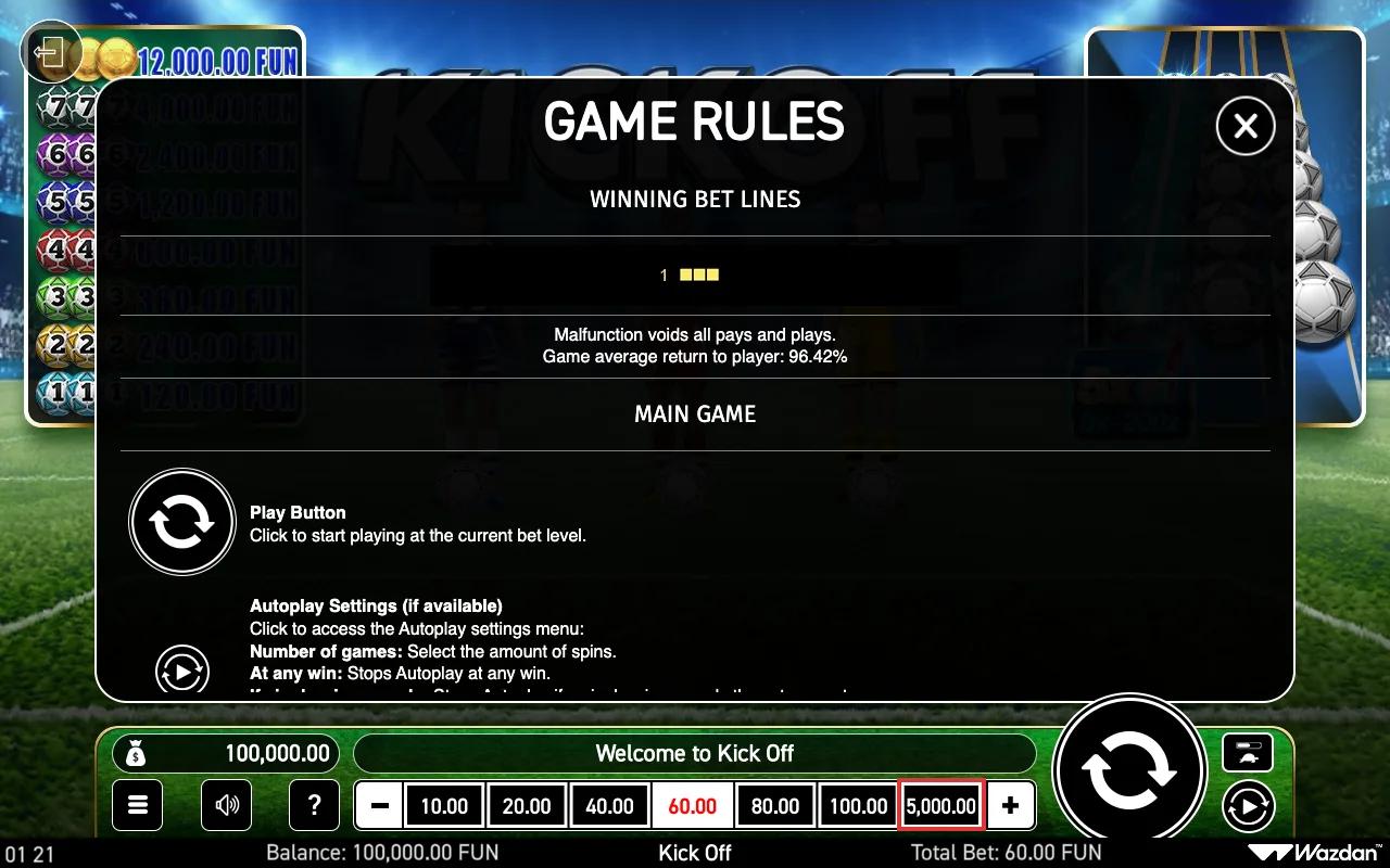 Game rules, page 3 — Kick Off