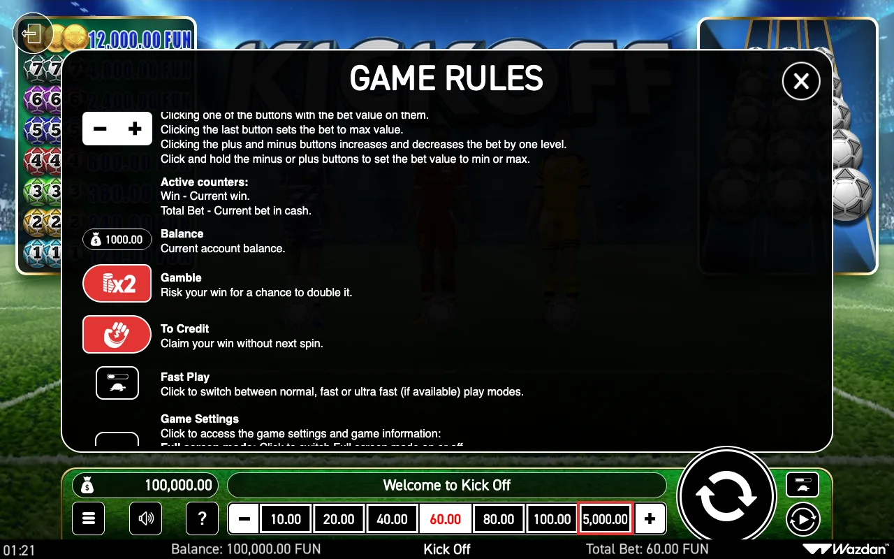 Game rules, page 4 — Kick Off