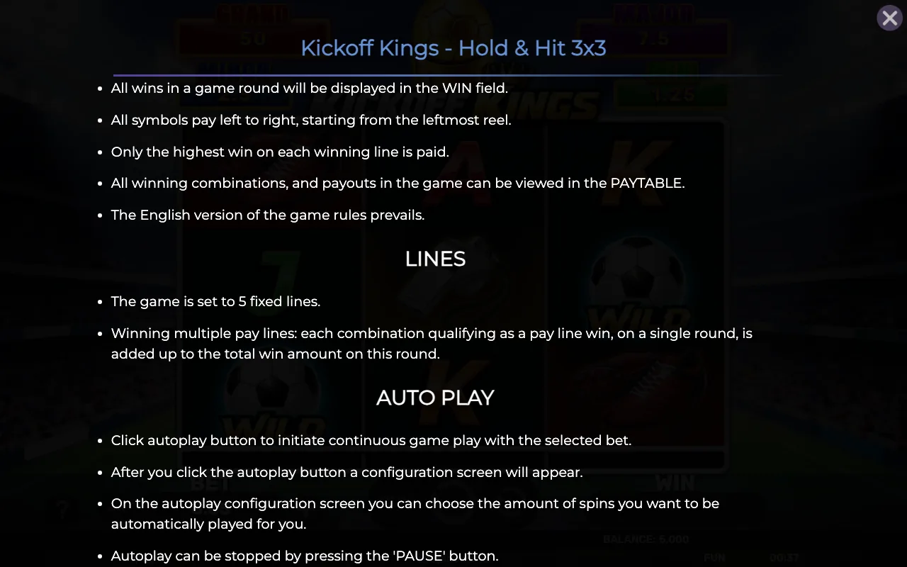 Game rules, page 7 — Kickoff Kings Holdhit 3x3