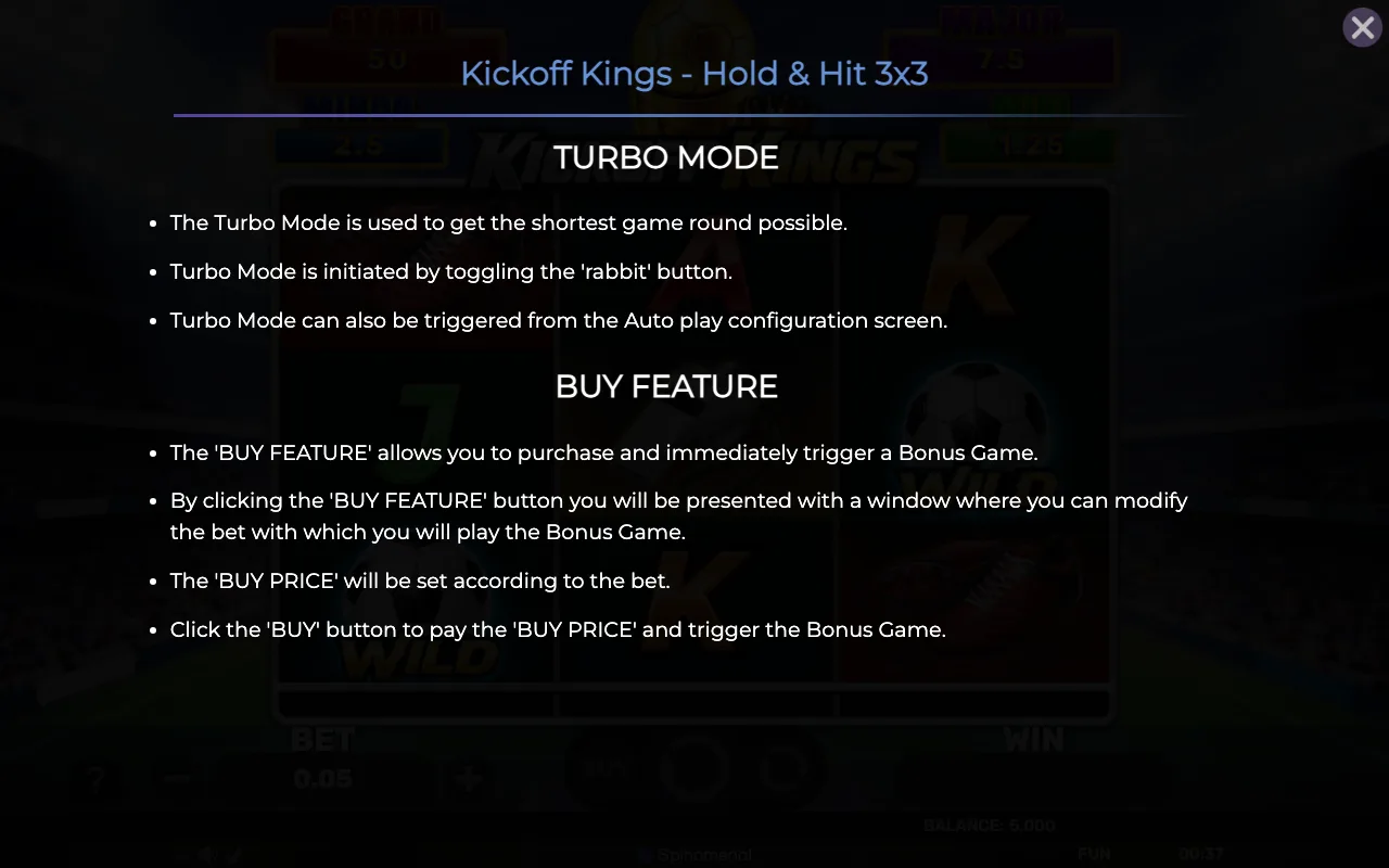 Buy feature — Kickoff Kings Holdhit 3x3