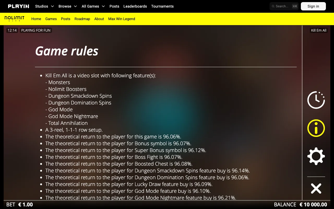 Game rules, page 1 — Kill Em All