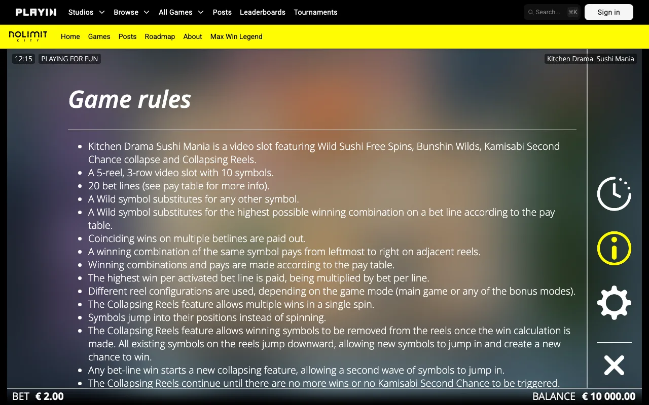 Game rules, page 1 — Kitchen Drama: Sushi Mania