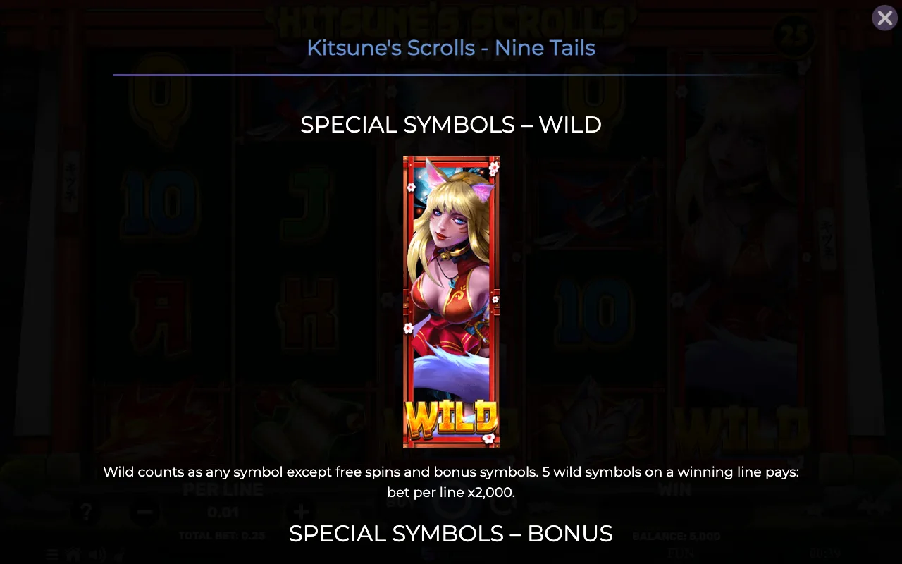 Special symbols - wild — Kitsunes Scrolls Nine Tails