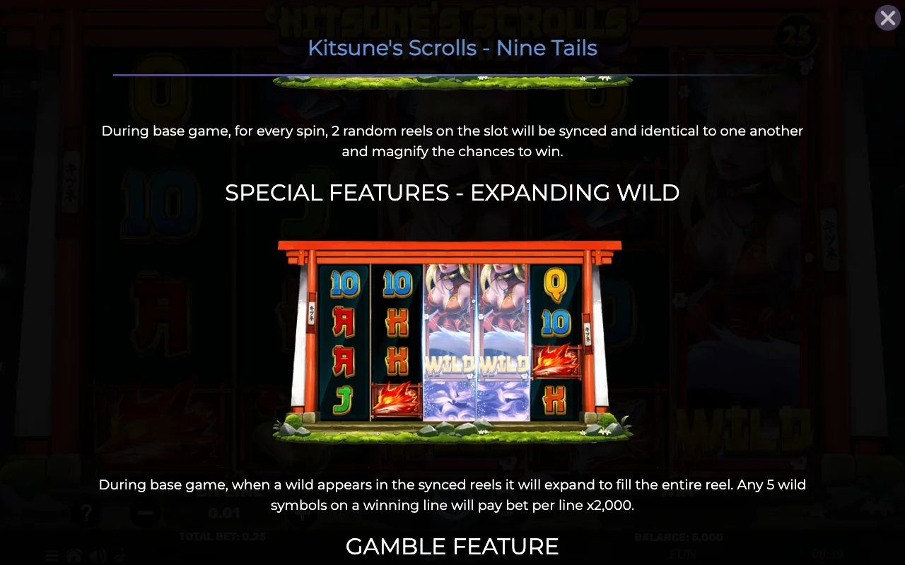 Special features - expanding wild — Kitsunes Scrolls Nine Tails