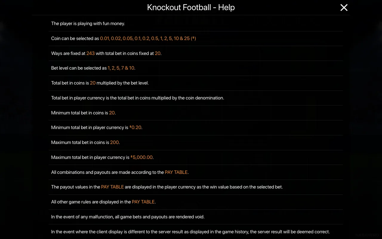 Spielregeln, Seite 1 — Knockout Football