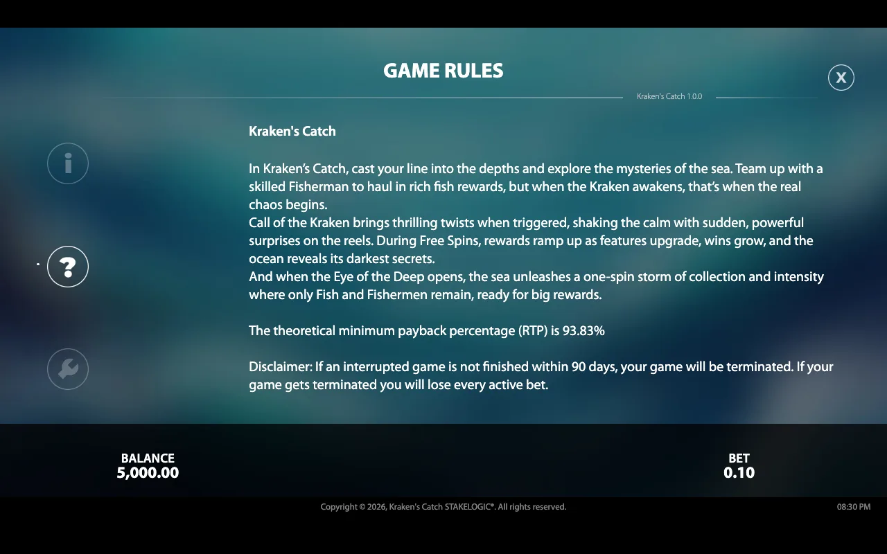 Game rules — Krakens Catch
