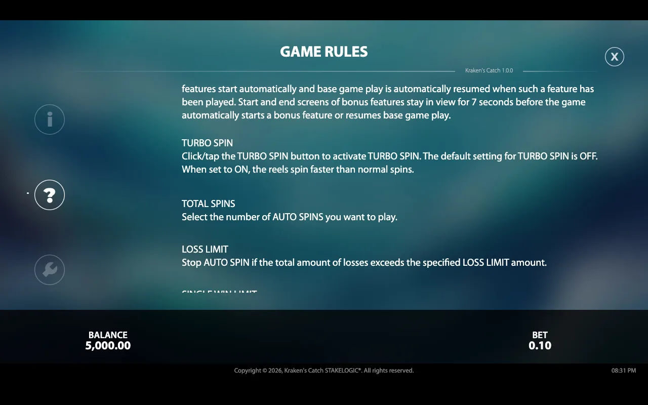 Game rules — Krakens Catch