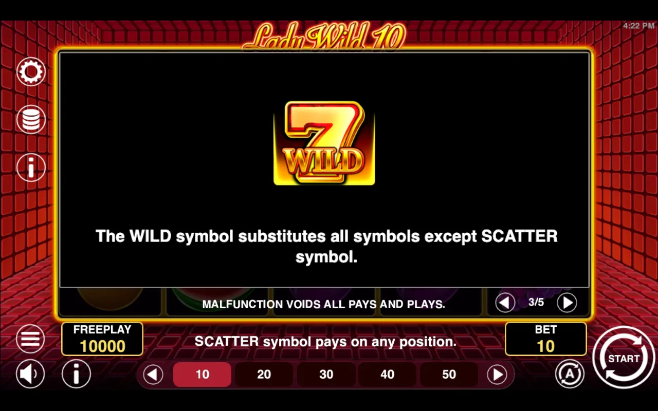 Game rules, page 3 — Lady Wild 10