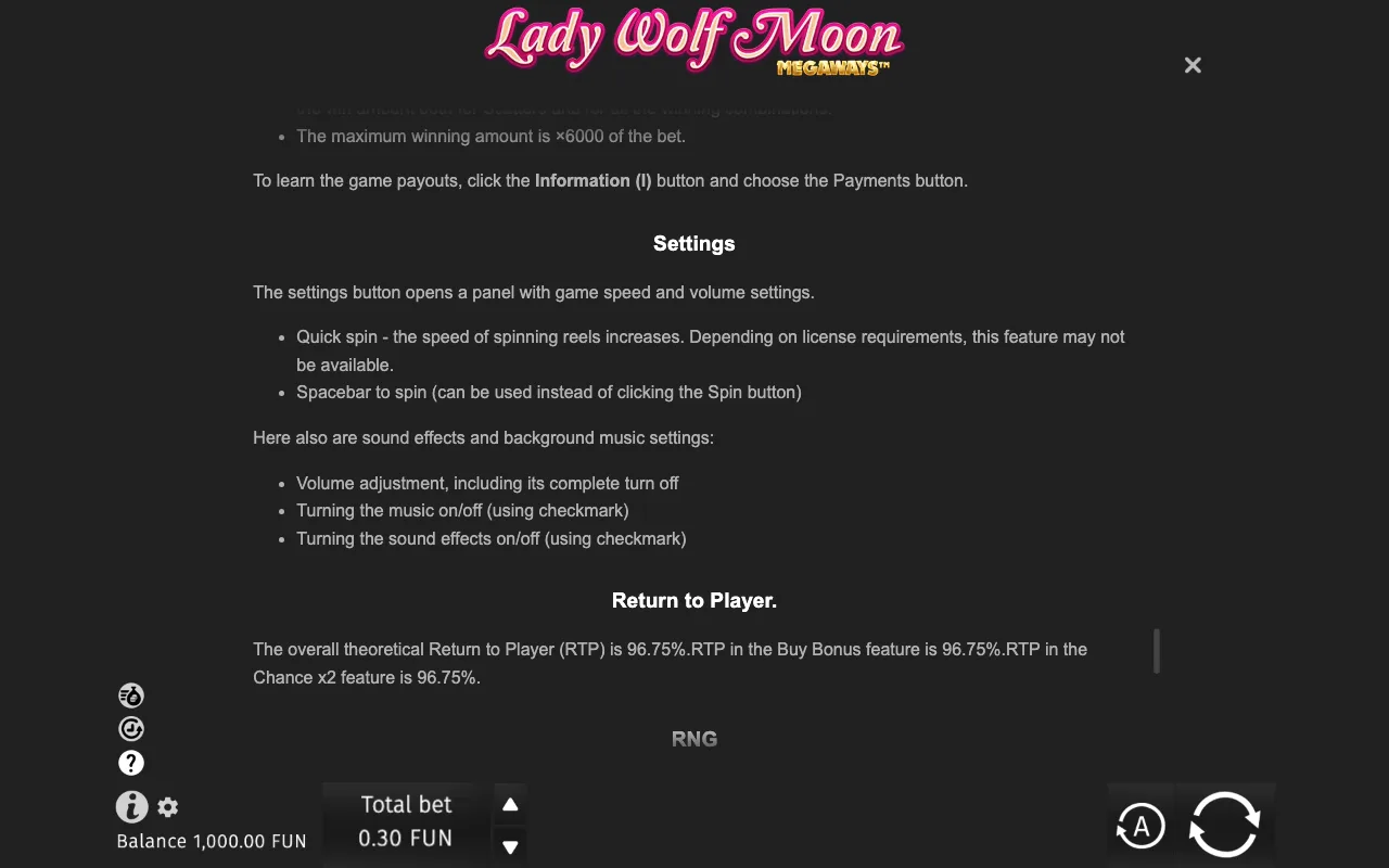 Game rules, page 10 — Lady Wolf Moon Megaways