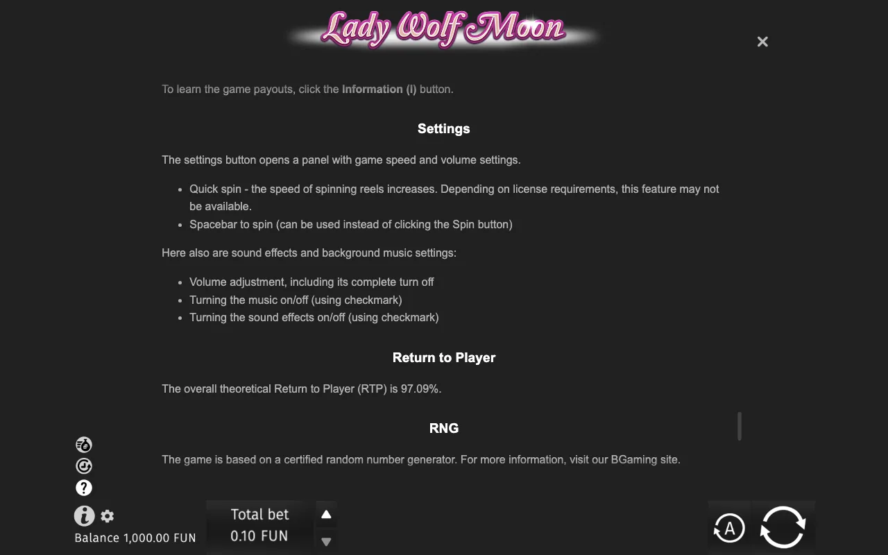 Game rules, page 10 — Lady Wolf Moon