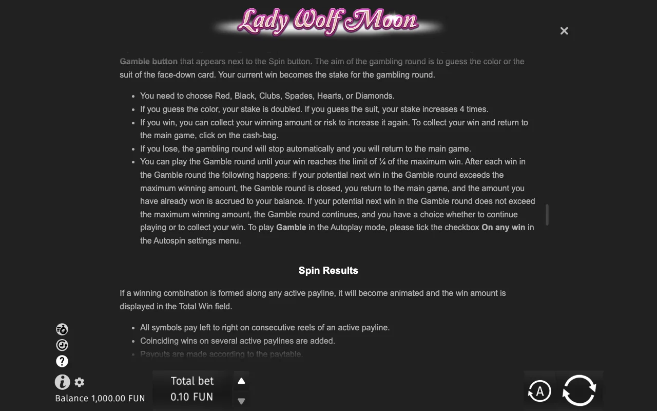 Game rules, page 8 — Lady Wolf Moon