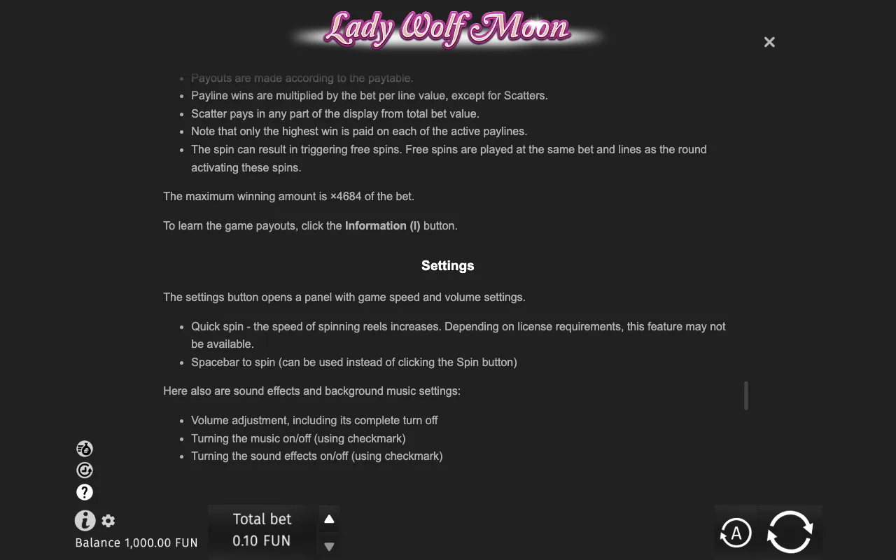 Game rules, page 9 — Lady Wolf Moon