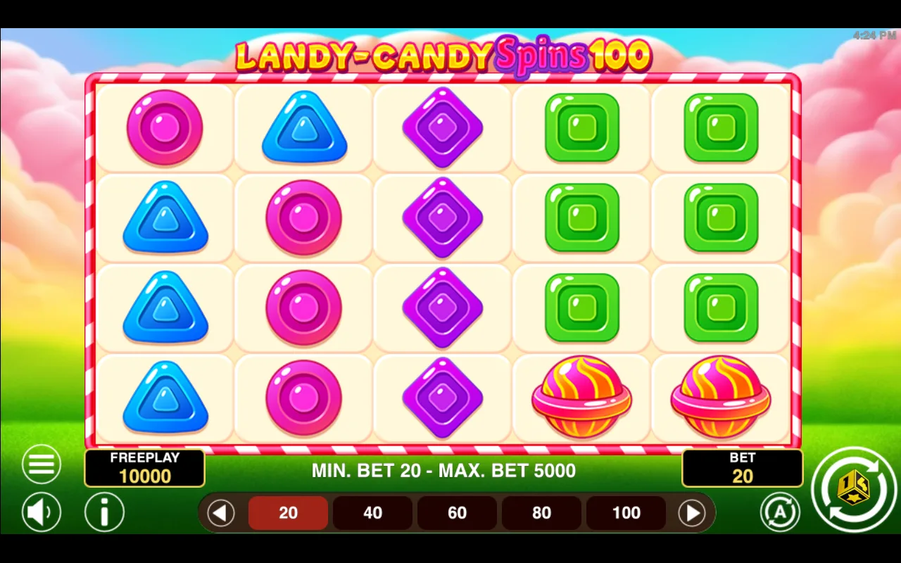 The base game — Landy Candy Spins 100