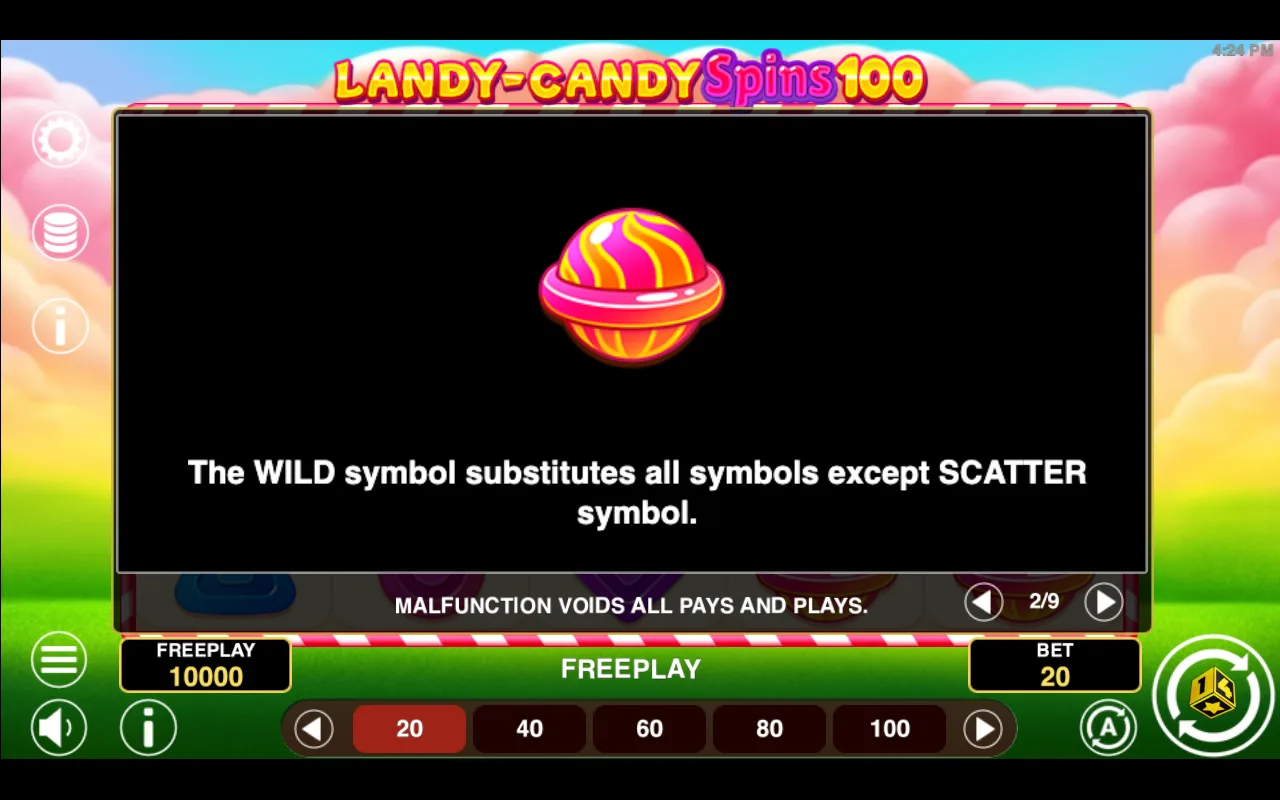 Game rules, page 2 — Landy Candy Spins 100