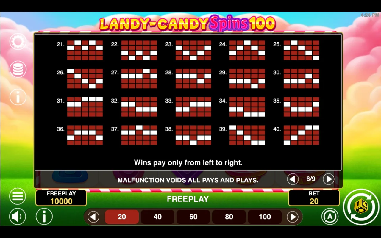 Game rules, page 6 — Landy Candy Spins 100