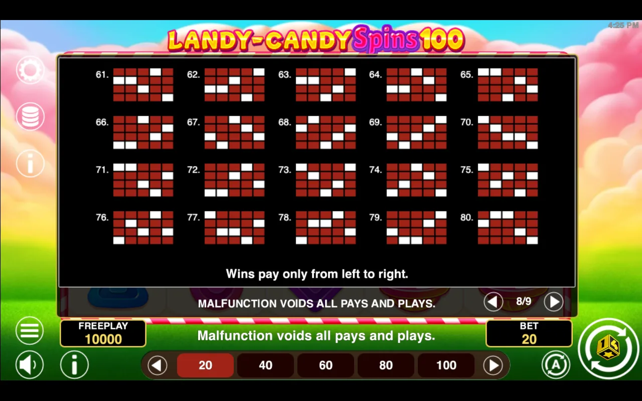 Game rules, page 8 — Landy Candy Spins 100