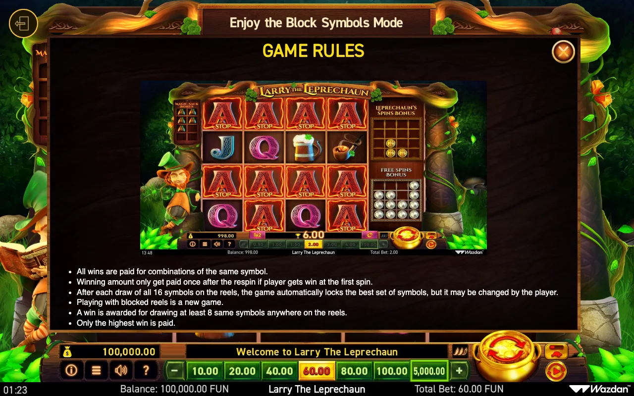 Game rules, page 2 — Larry The Leprechaun