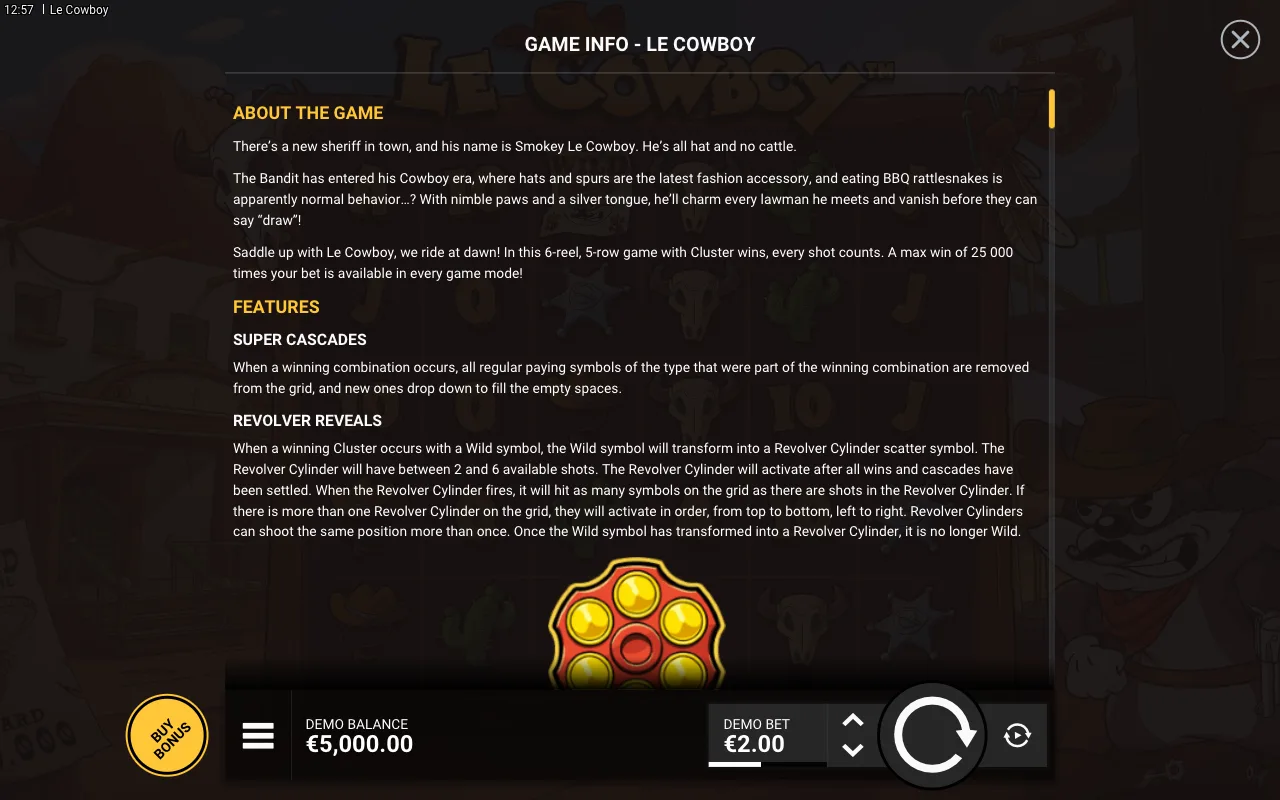 Game rules, page 1 — Le Cowboy