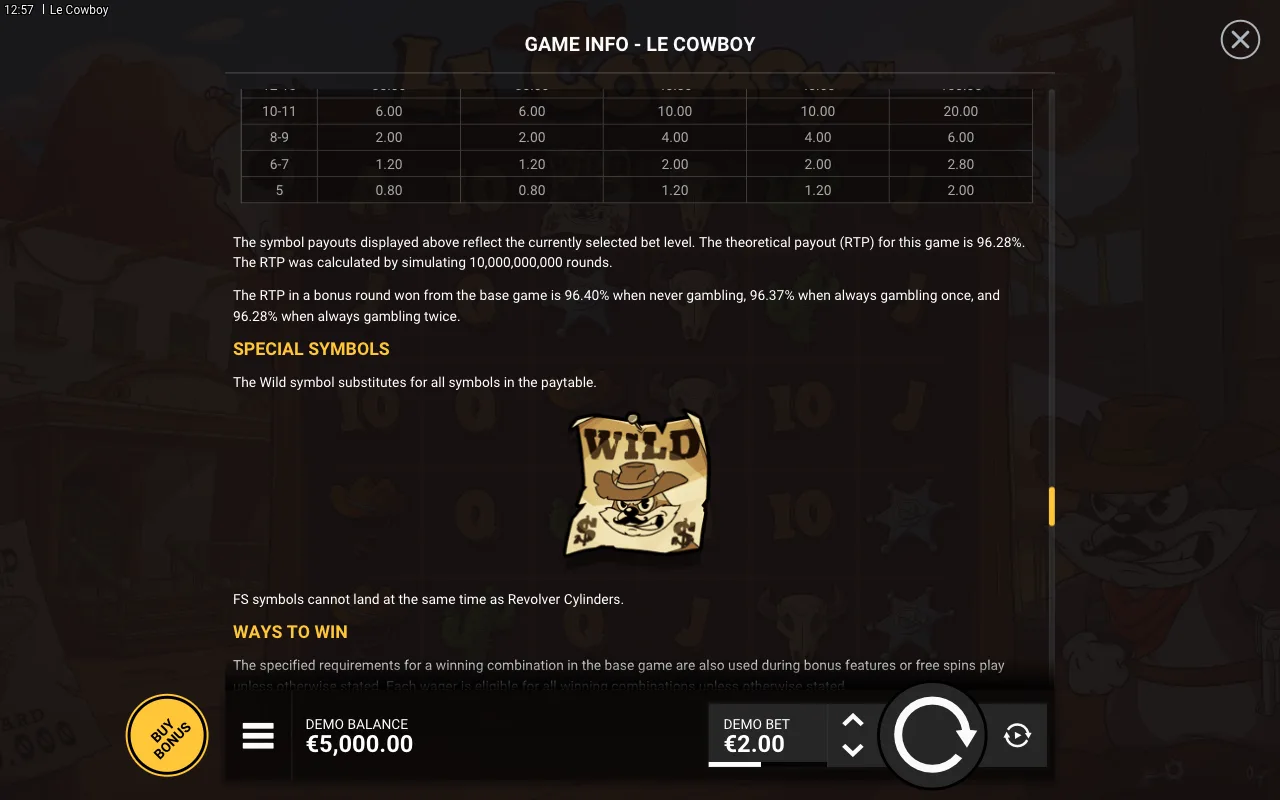 Game rules, page 10 — Le Cowboy