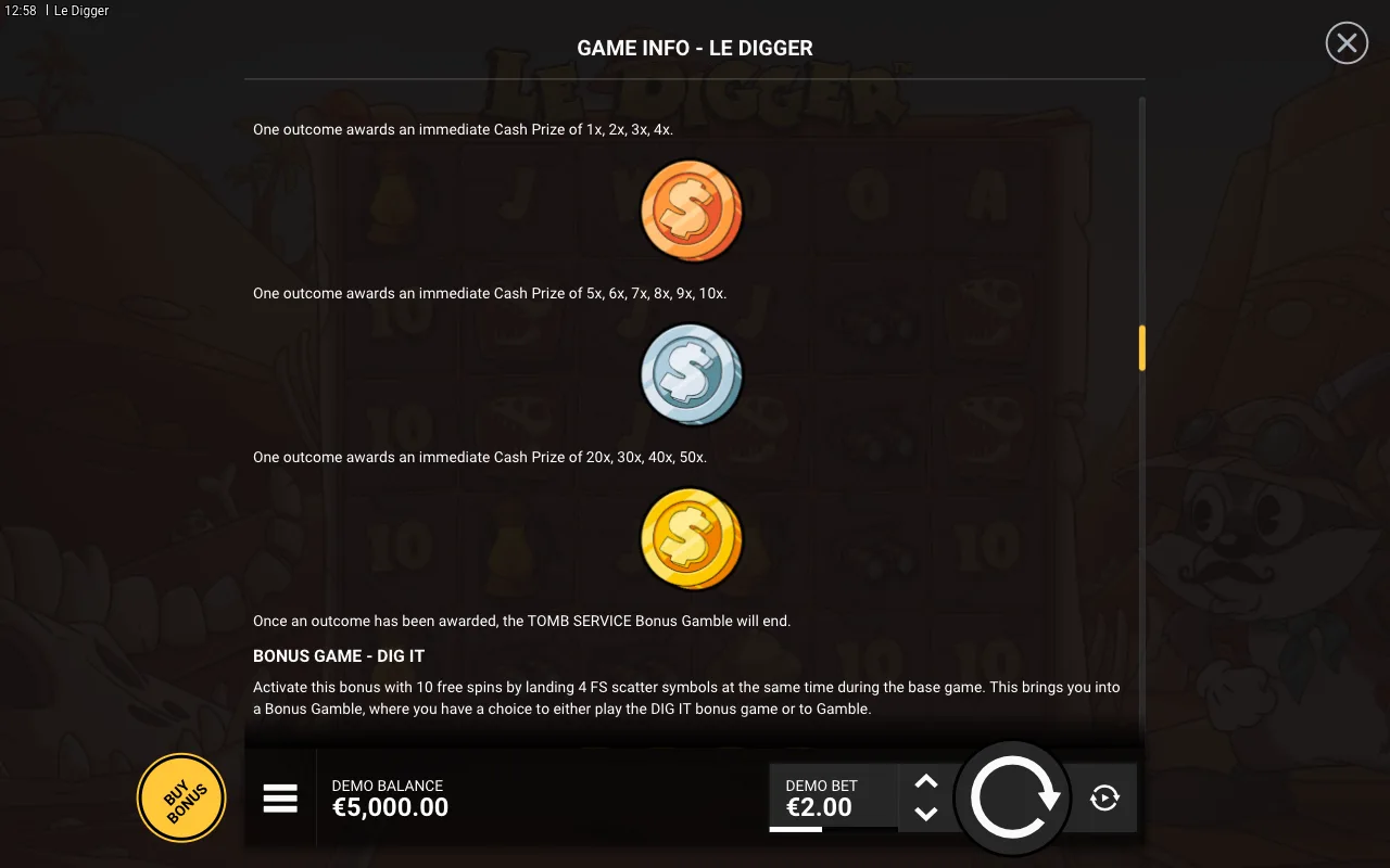 Game rules, page 6 — Le Digger