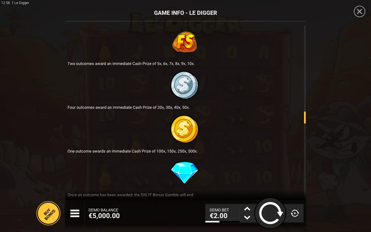 Game rules, page 8 — Le Digger