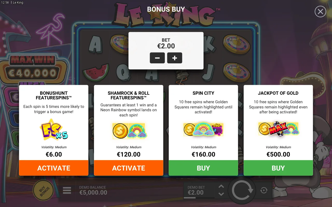 Buying the feature — Le King
