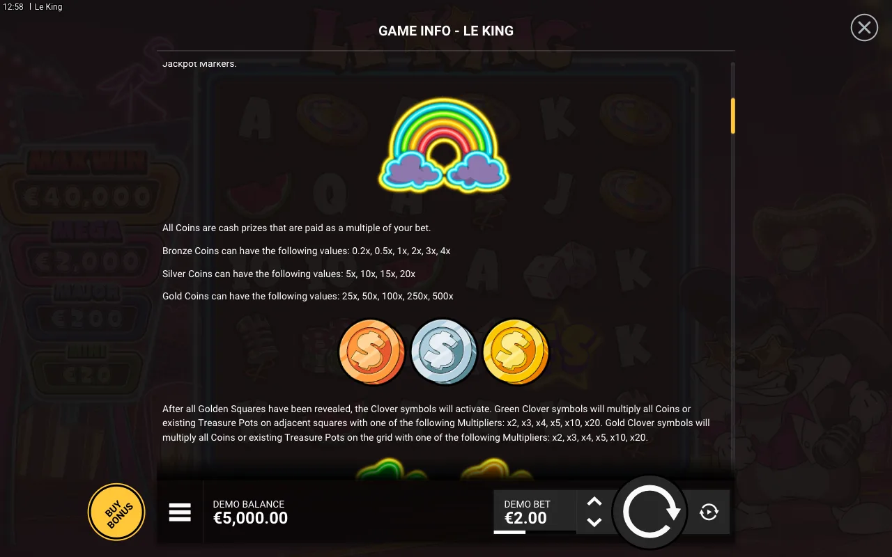Game rules, page 2 — Le King