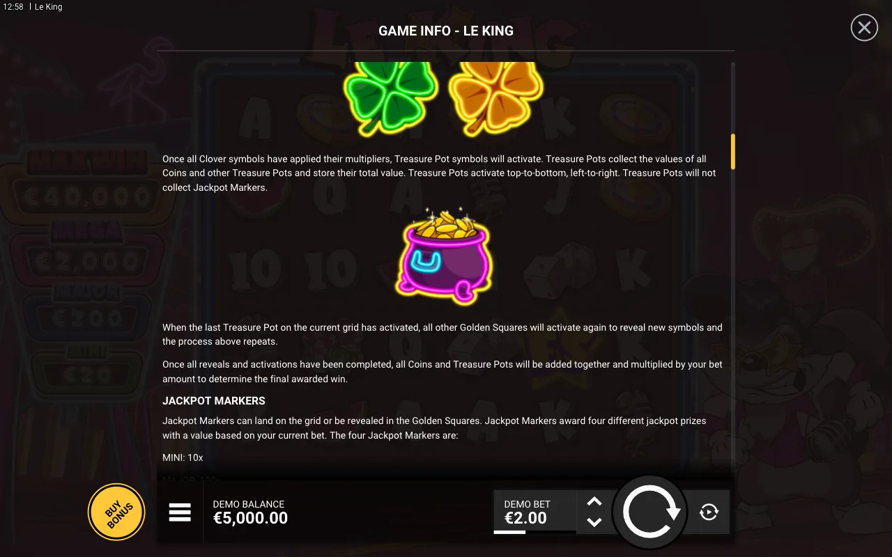 Game rules, page 3 — Le King