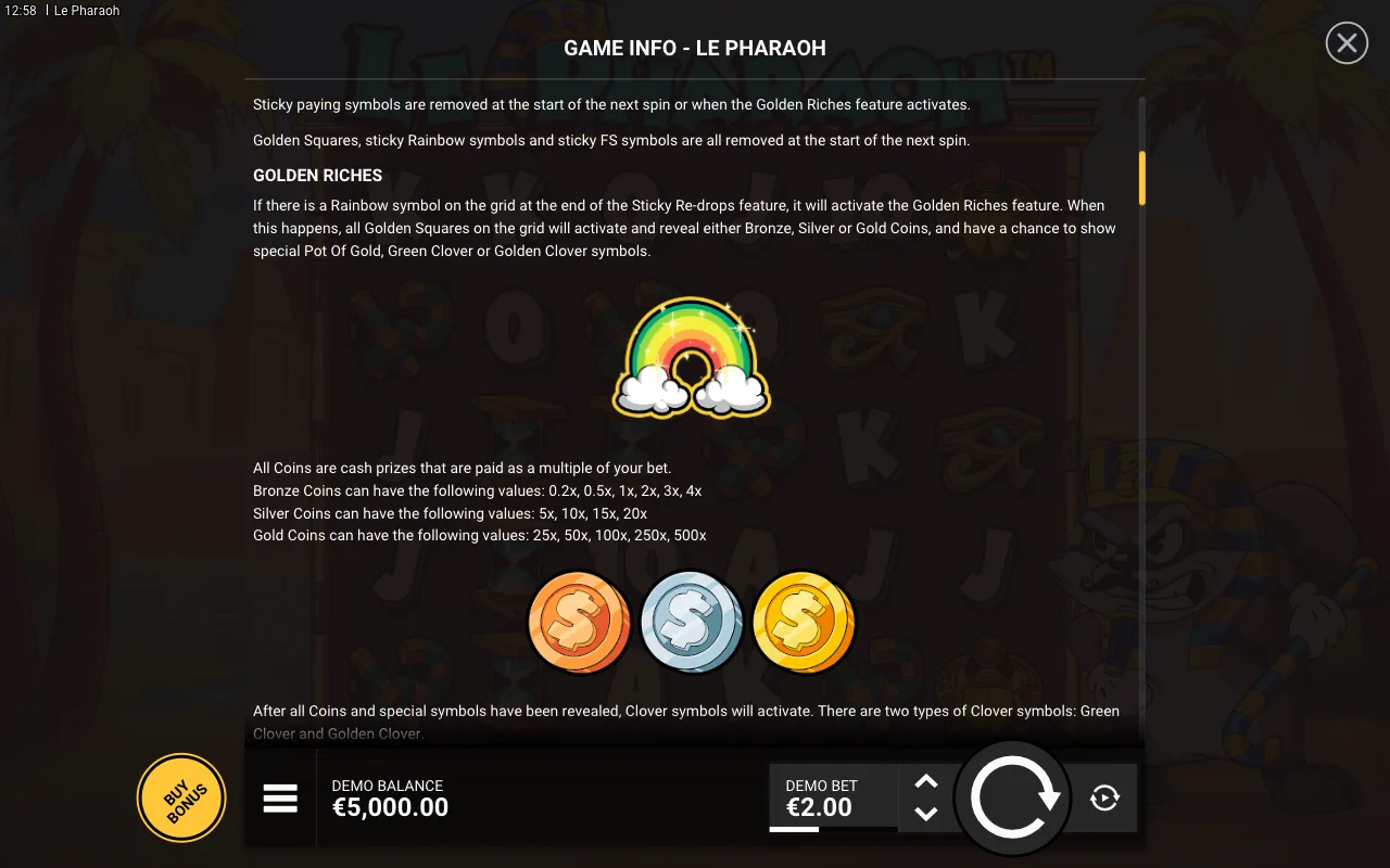Game rules, page 2 — Le Pharaoh