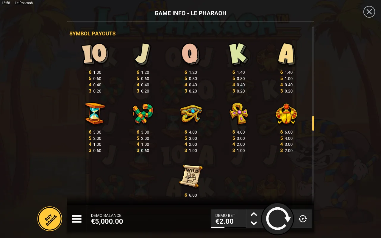 Game rules, page 7 — Le Pharaoh