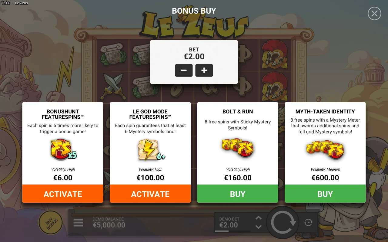 Buying the feature — Le Zeus