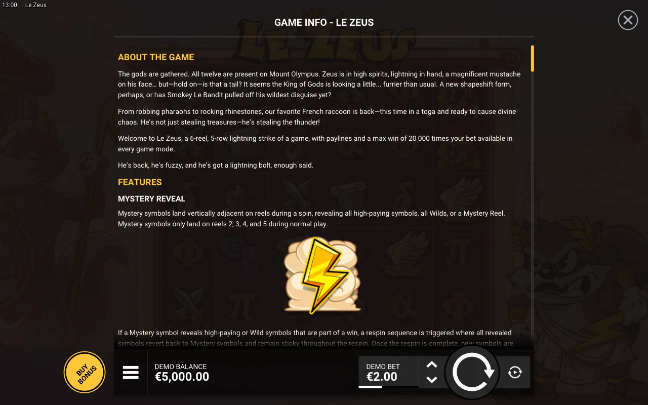 Game rules, page 1 — Le Zeus