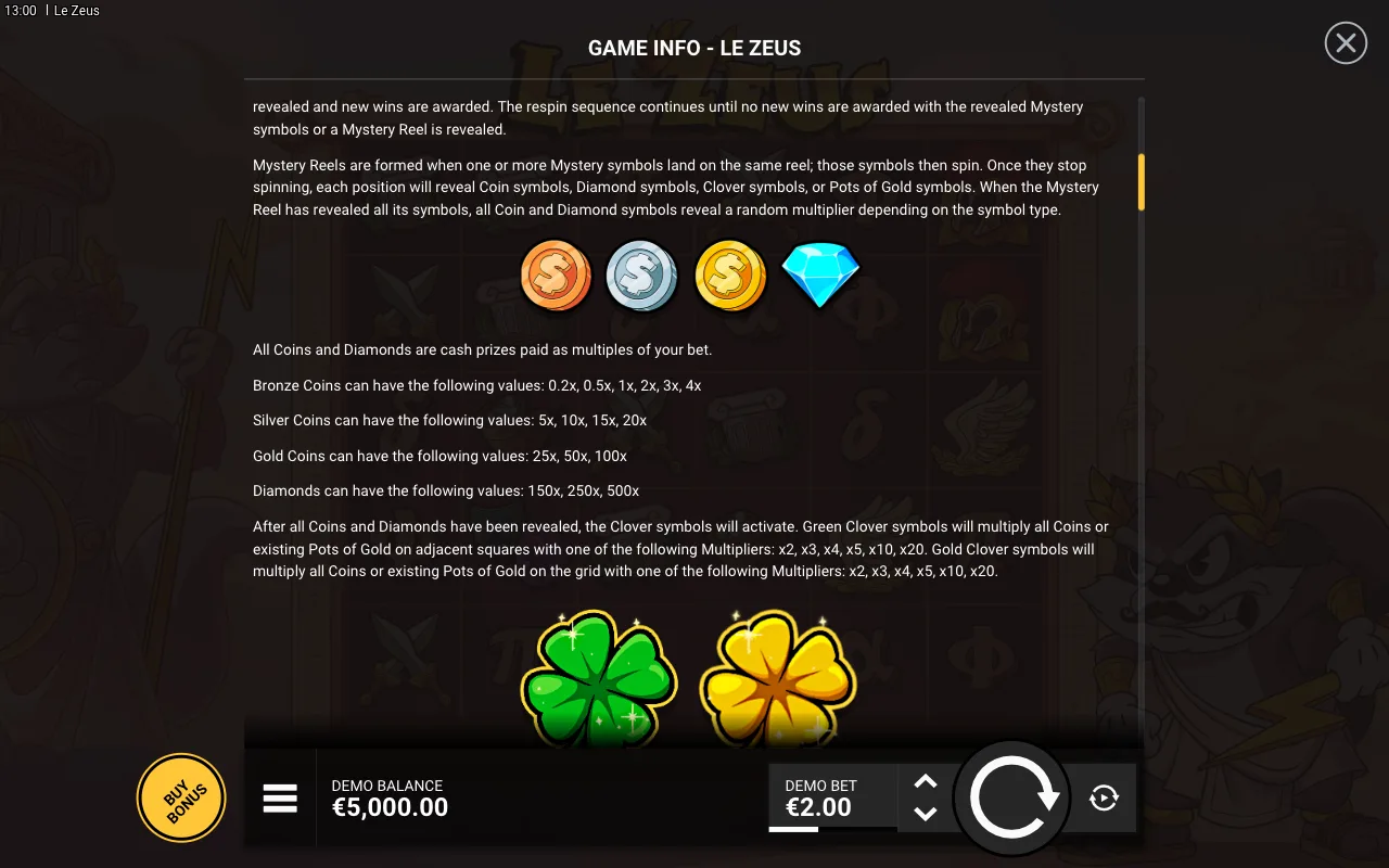 Game rules, page 2 — Le Zeus