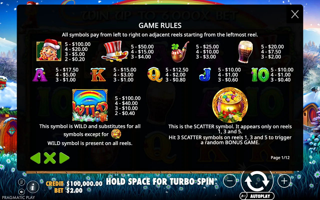 Game rules — Leprechaun Carol