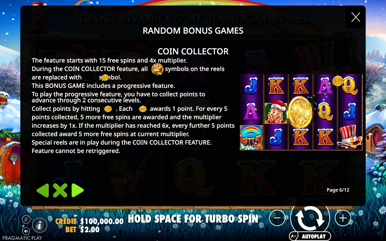 Random bonus games — Leprechaun Carol