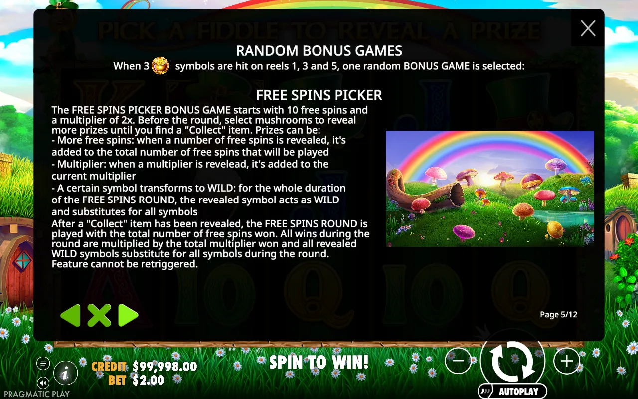 Random bonus games — Leprechaun Song