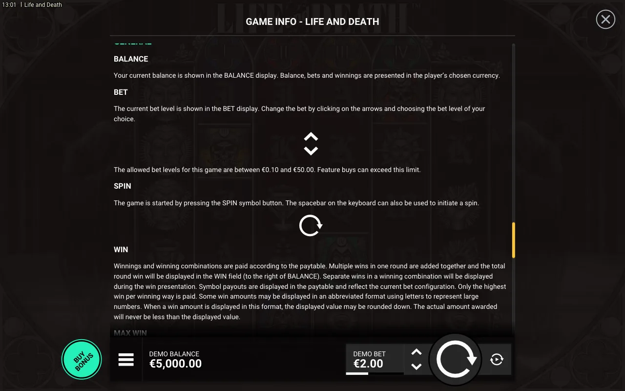 Game rules, page 6 — Life and Death