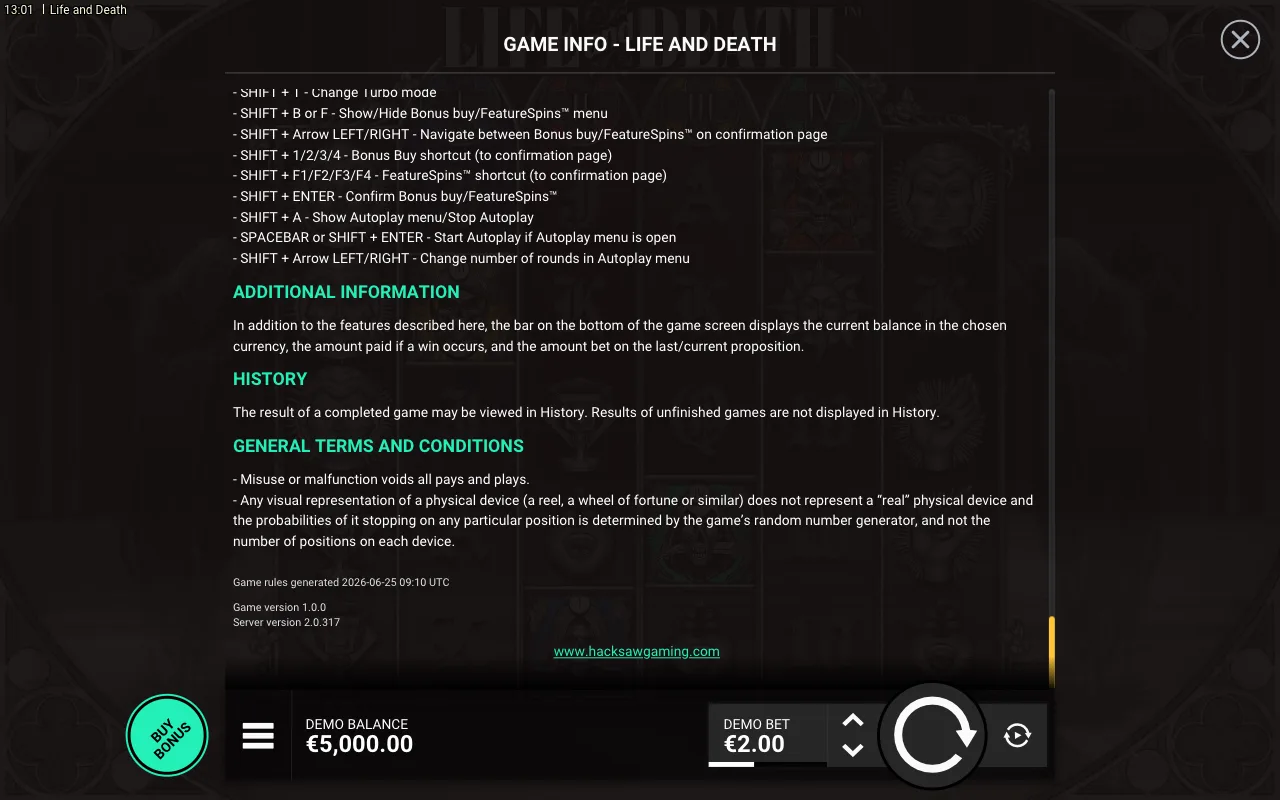 Game rules, page 9 — Life and Death