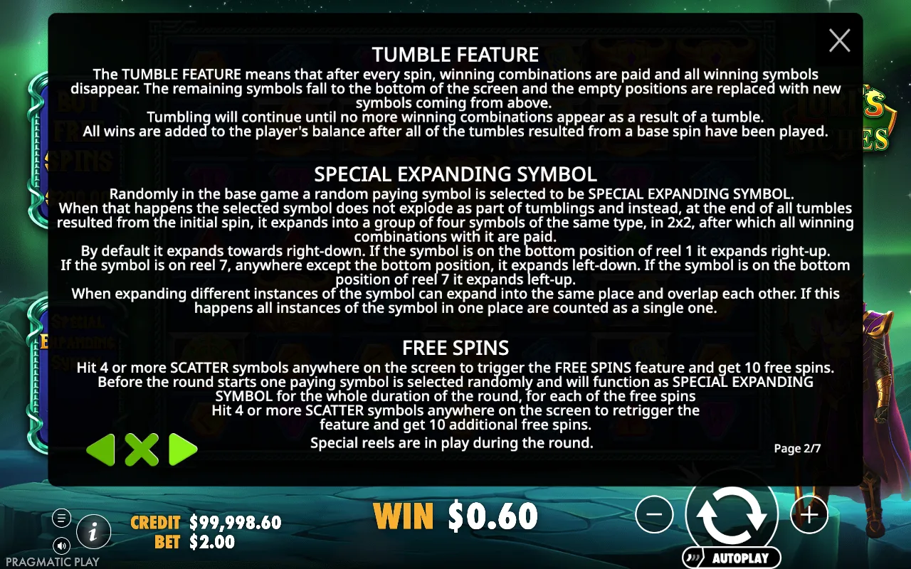 Tumble feature — Loki's Riches