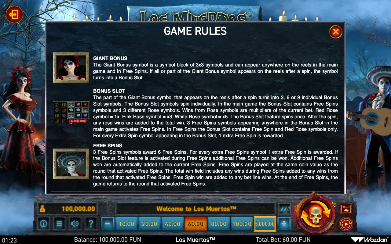 Game rules, page 3 — Los Muertos