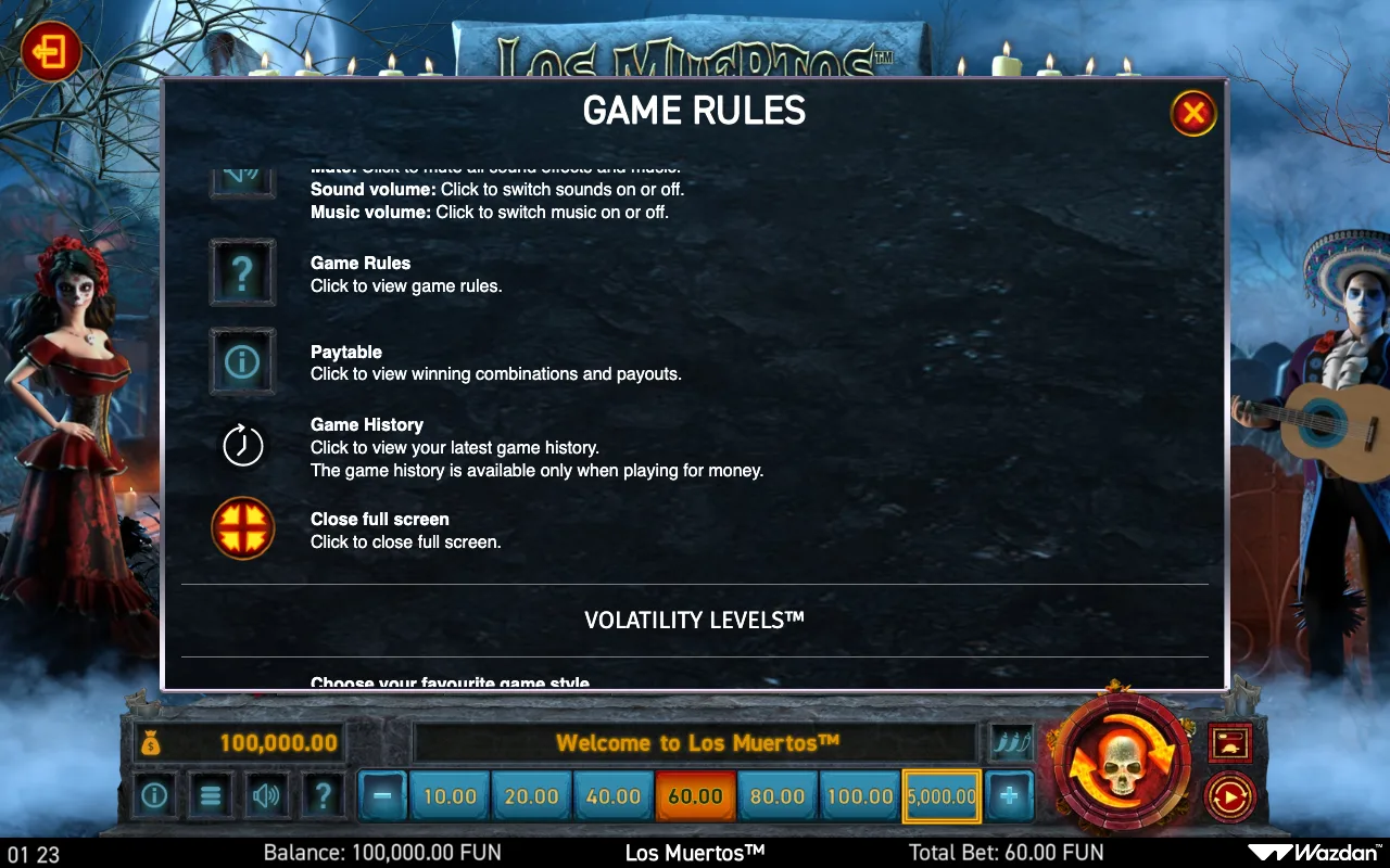 Game rules, page 6 — Los Muertos
