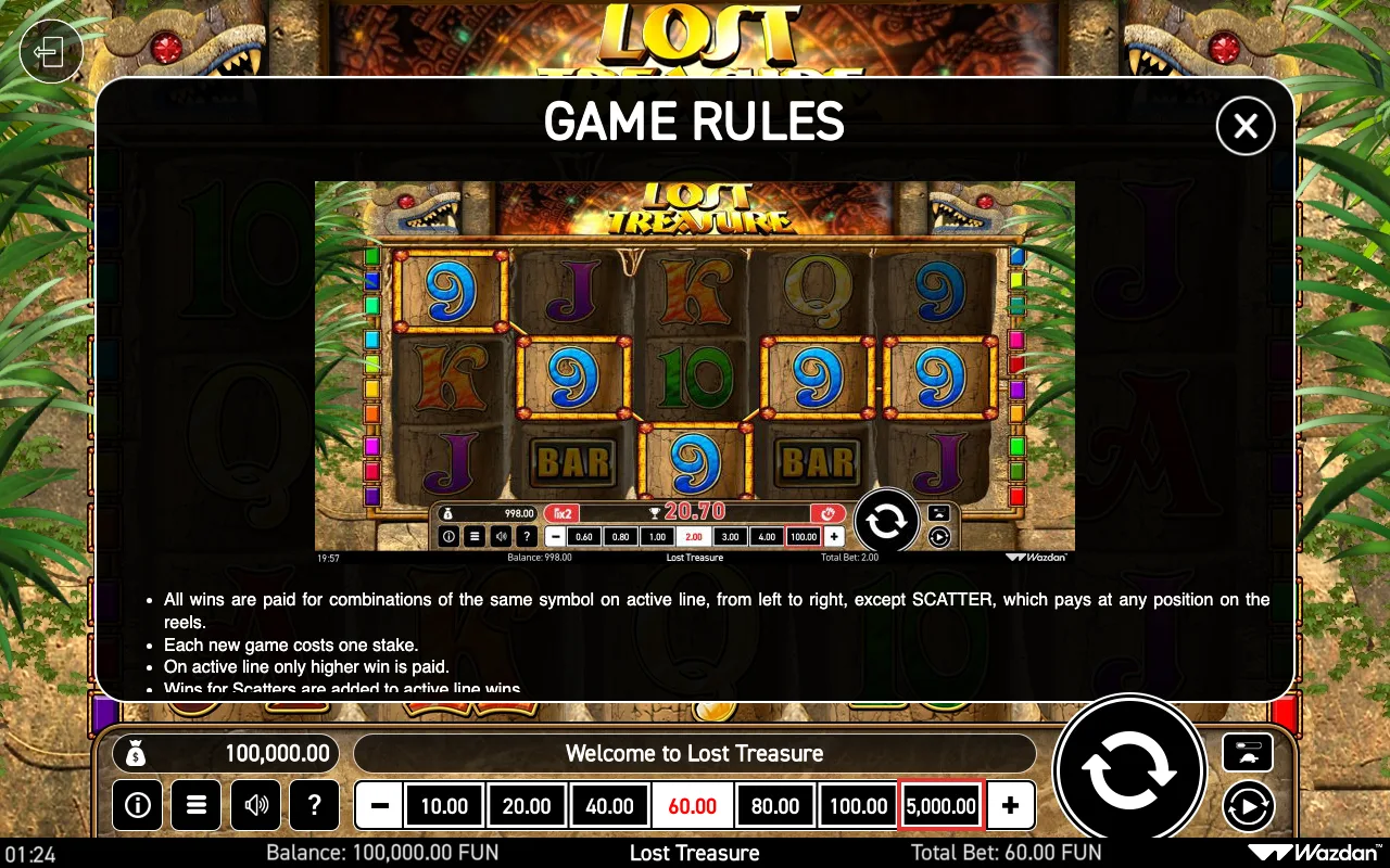 Game rules, page 2 — Lost Treasure