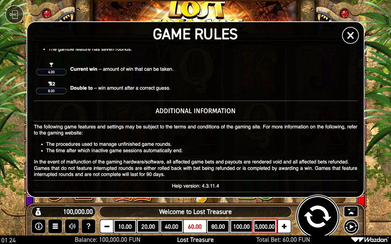 Game rules, page 7 — Lost Treasure