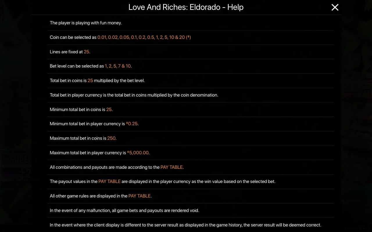 Spielregeln, Seite 1 — Love And Riches: Eldorado