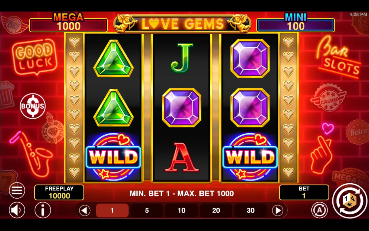 The base game — Love Gems Hold And Win