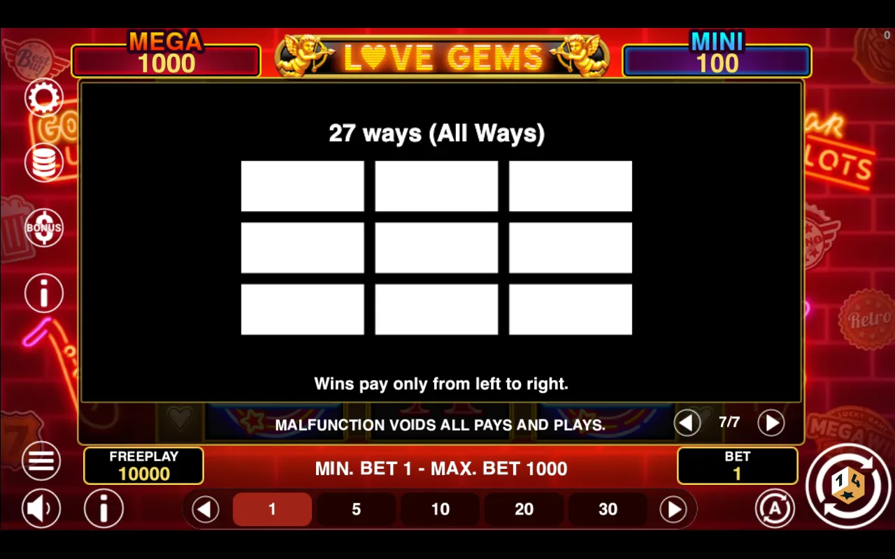 Game rules, page 7 — Love Gems Hold And Win