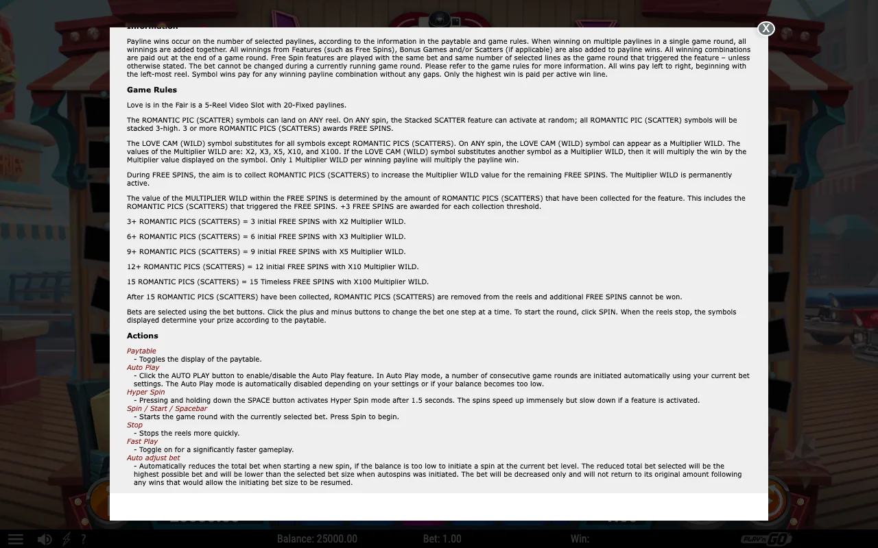 Game rules, page 2 — Love is in the Fair