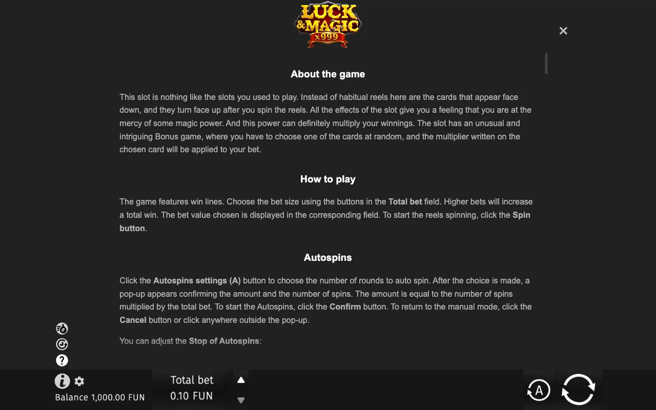 Game rules, page 6 — Luck & Magic